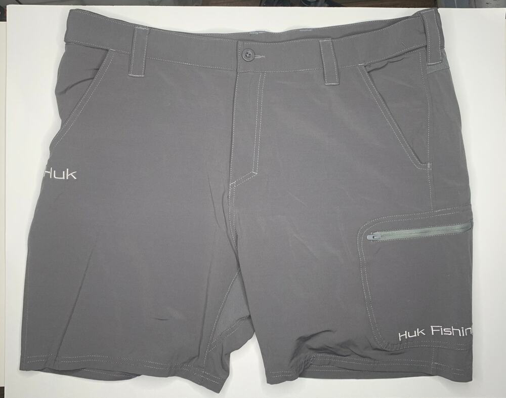 Huk Fishing shorts Next Level performance gray men's size XXL